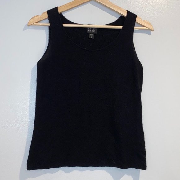 Eileen Fisher Tops - Eileen Fisher Black Wool Knit Tank Top XS Womens Soft Casual Business Versatile